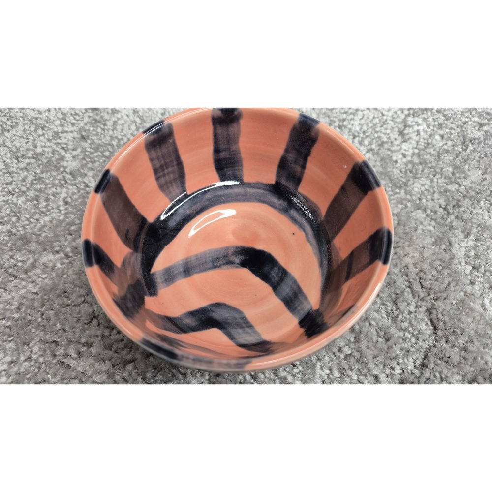 Muddy Five Studio Art Pottery Bowl Stoneware orange black Glazed Handmade‎ - Picture 6 of 8